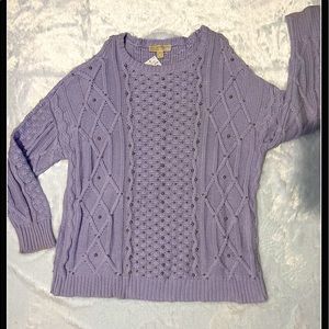 Lavender oversize cotton sweater with studs